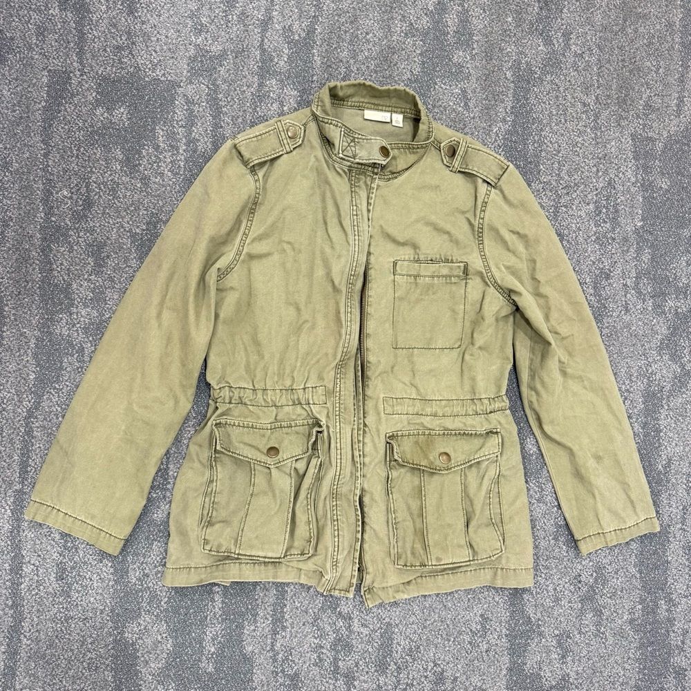 BP Military Style Green Utility Jacket Grunge Size S